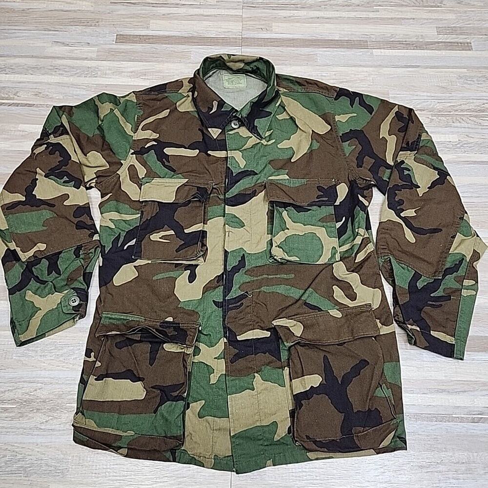 US Military Jacket Men Medium Green Camo Shacket Sz Med/long - Halloween